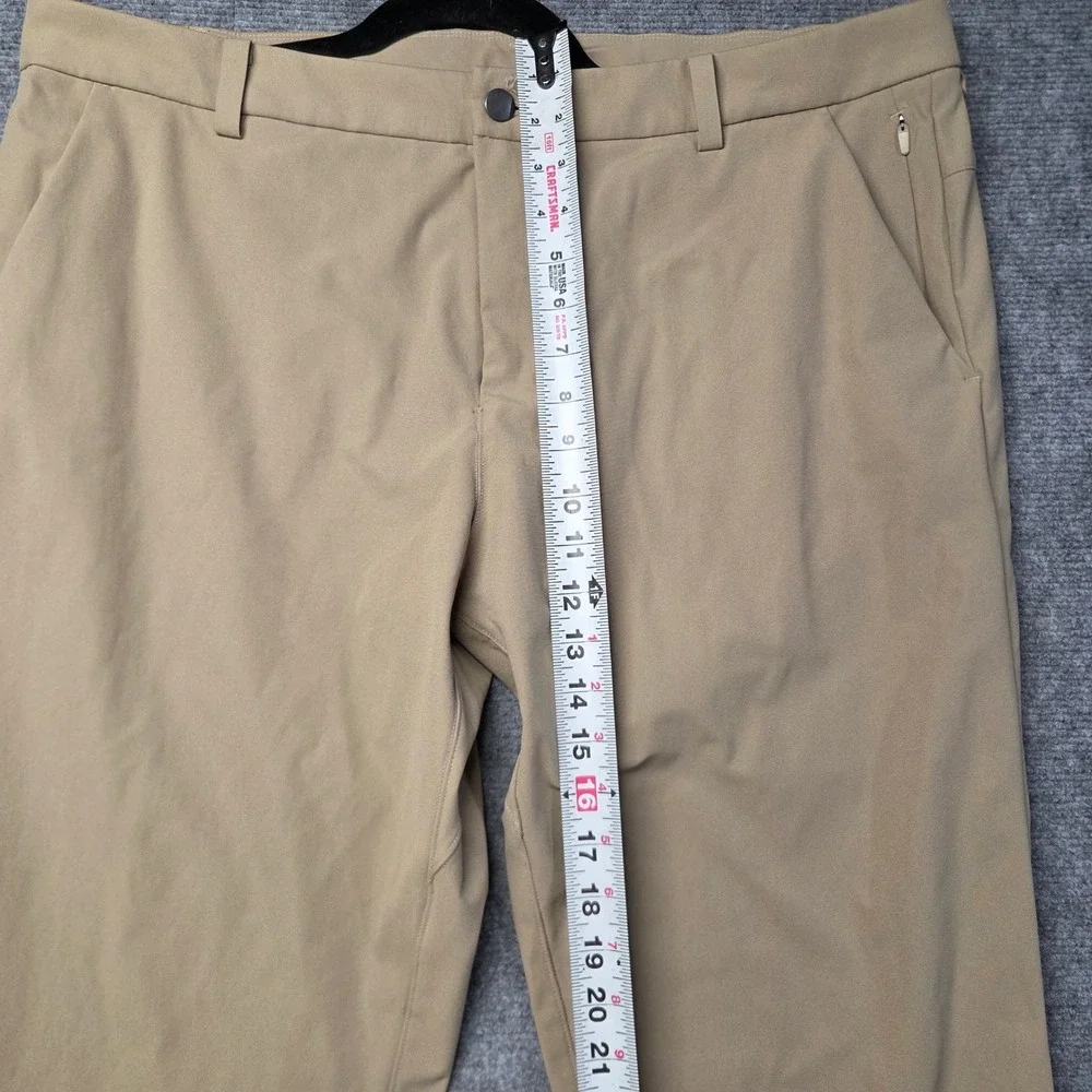 Lululemon Commission Golf Pants Mens 38 Khaki Tan 33 Inseam Technical Trousers